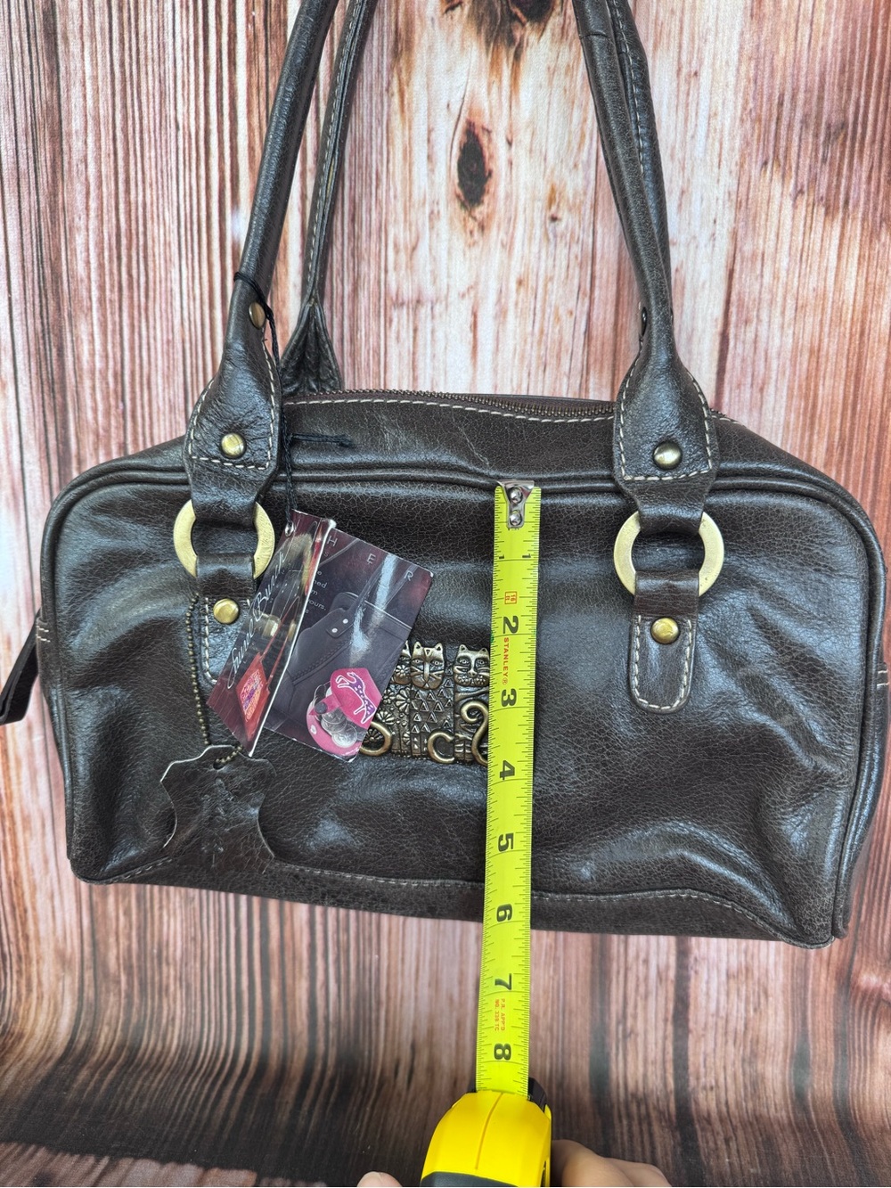 Laurel Burch Genuine Leather 3 Cats Bag - Picture 8 of 10